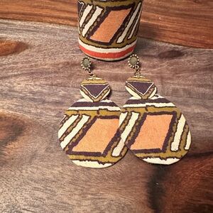 Geometric Patterned Earrings and bracelet set